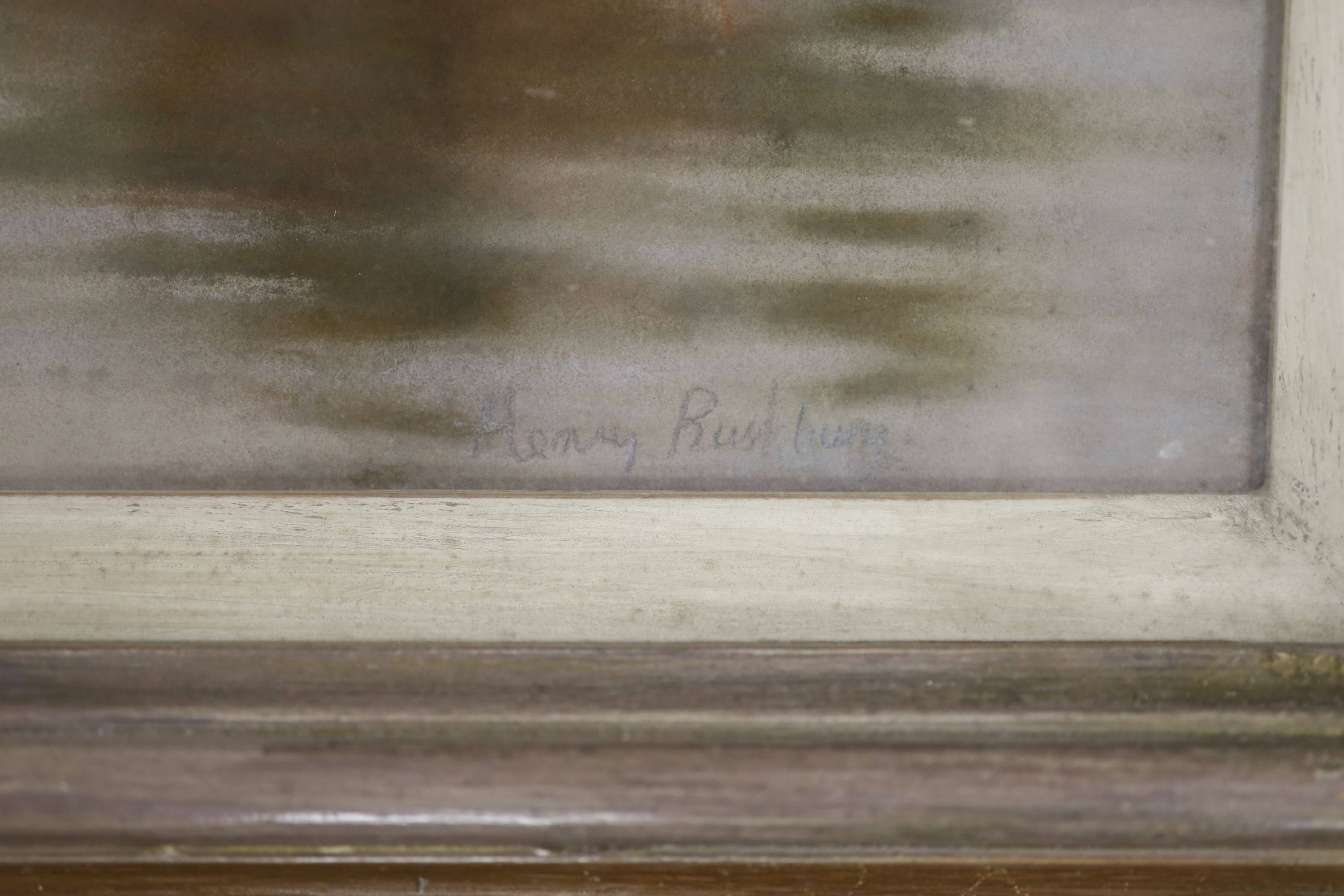 Sir Henry Rushbury (1889-1968), pastel, View from a wharf looking towards St Paul's, bears signature, 34 x 42cm